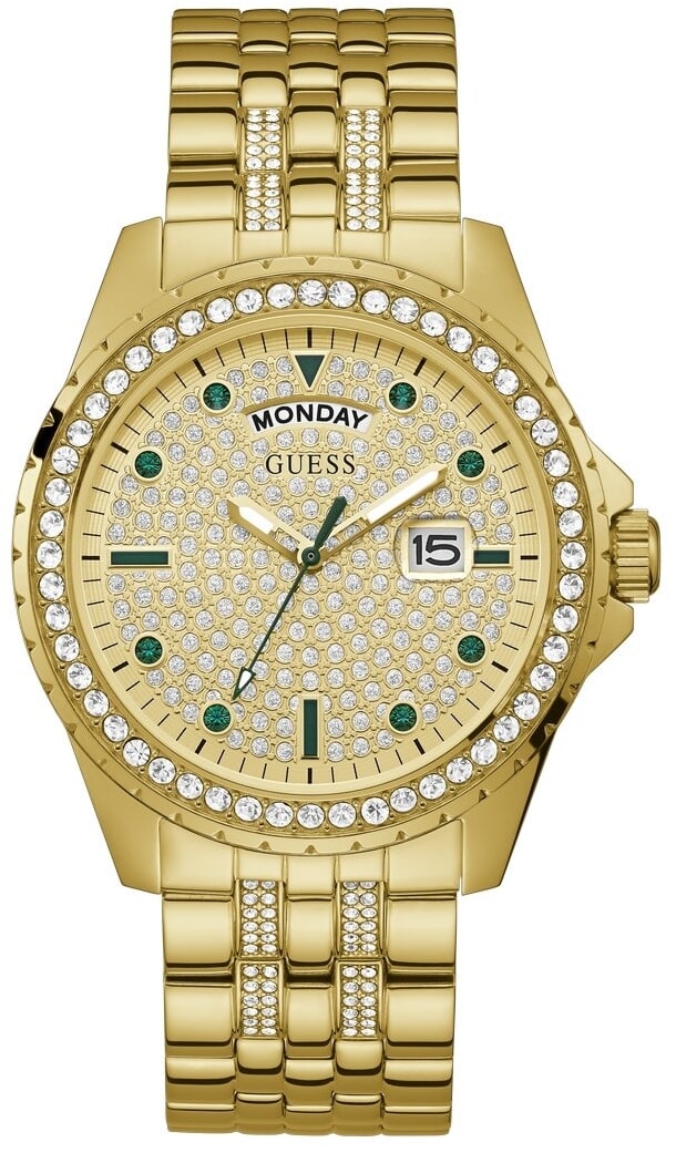 Guess horloge discount heren blauw goud