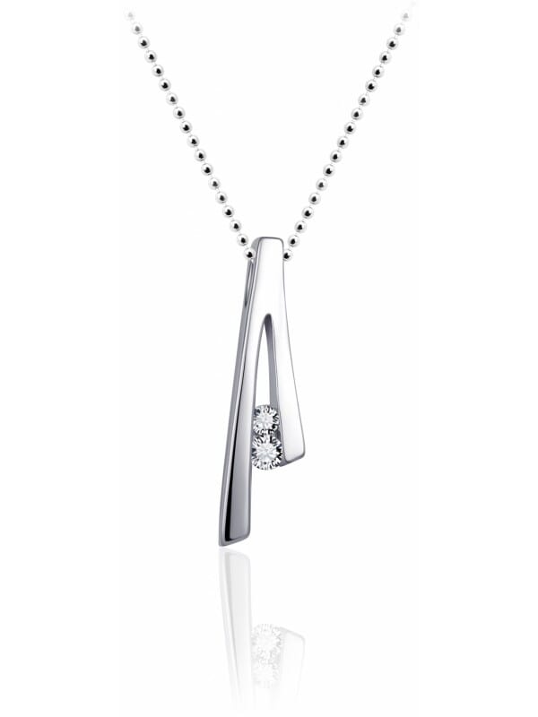 Gisser Jewels - Hanger excl. Collier - Fantasie gezet met Zirkonia - 20.5mm x 5mm - Gerhodineerd Zilver 925