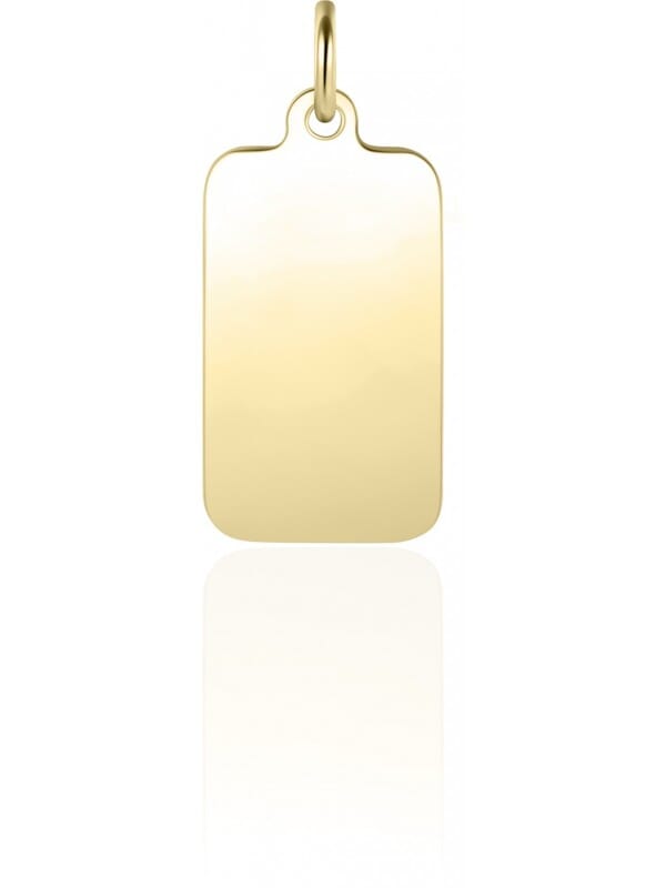 Gisser Jewels - Hanger excl. Collier - Rechthoek Graveer baar - 12mm x 8mm - Geelgoud Verguld Zilver 925